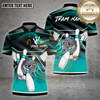 Maxcorners Bowling Angry Strike Pins Black Pattern Multicolor Options Personalized Name, Team Name Unisex 3D Shirt