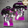 Maxcorners Bowling Angry Strike Pins Black Pattern Multicolor Options Personalized Name, Team Name Unisex 3D Shirt