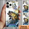 Maxcorners Fishing Phone Case Jumping Blue Fish Water Splash Sport Fishing Art Personalized Name 3D Phone Case (10 Fish Species)