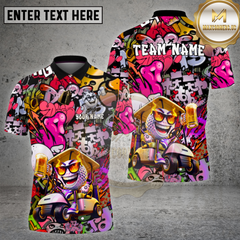 Maxcorners Golf Graffiti Beer Cartoon Ball Street Style Multi Options Personalized Name, Team Name 3D Shirt