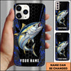 Maxcorners Fishing 3D Realistic Honeycomb Tech Background Personalized Name Phone Case (10 Fish Species)