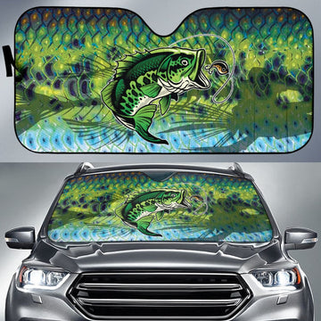 Maxcorners Largemouth Bass Fishing Bone Auto Sun Shade