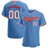 Maxcorners Custom Light Blue White-Red Premium American Flag Fashion Baseball Jerseys LM0210