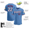 Maxcorners Custom Light Blue White-Red Authentic Baseball Jersey LM2605