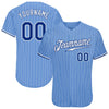 Maxcorners Custom Light Blue White Pinstripe Royal-White Authentic Baseball Jersey LM2605