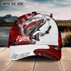 Maxcorners Fishing Red Dark Pattern Sport Pattern Personalized Name 3D Cap (11 Breeds)