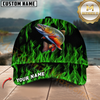 Maxcorners Fishing Green Flame Pattern Personalized 3D Cap (11 Breeds)