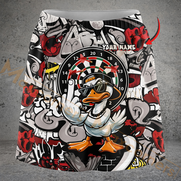 Maxcorners Darts Hip Hop Duck Graffiti Dartboard Personalized 3D Skirts With Shorts