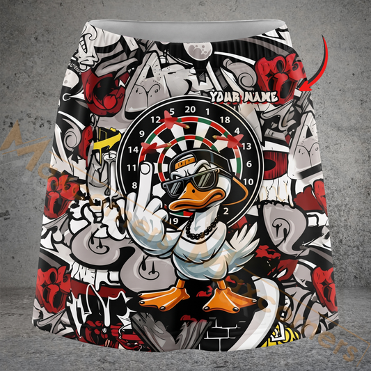 Maxcorners Darts Hip Hop Duck Graffiti Dartboard Personalized 3D Skirts With Shorts