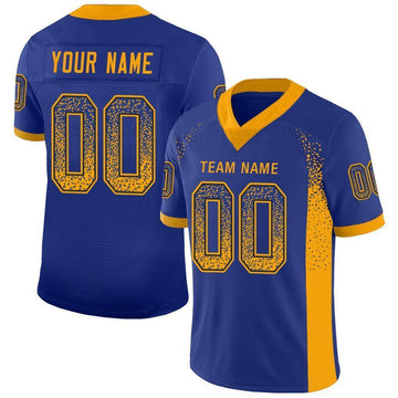 Maxcorners Custom Royal Gold-Navy Drift Fashion Football Jersey LM2605