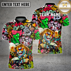 Maxcorners Golf Graffiti Beer Cartoon Ball Street Style Multi Options Personalized Name, Team Name 3D Shirt