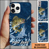 Maxcorners Fishing Jumping Fish Lure Action Personalized Name Phone Case (10 Fish Species)