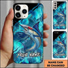 Maxcorners Fishing Black Teal Marble Lure Customized Name 3D Cap
