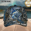 Maxcorners Fishing Blue Camo Water Splash Customized Name 3D Cap