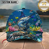 Maxcorners Fishing Blue Coral Reef Customized Name 3D Cap