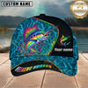 Maxcorners Fishing Neon Rainbow Water Ripple Weekend Hooker Customized Name 3D Cap