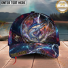 Maxcorners Blue Galaxy Lightning Thunder Fishing Cap Personalized Name 3D Cap