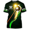 Maxcorners 8 Ball Billiard Personalized Name 3D Unisex Shirt Green