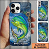 Maxcorners Fishing Blue Ocean Wave Hook Customized Name 3D Cap