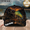 Maxcorners Fishing Grim Reaper Sunset Lake Skull Artwork Customized Name 3D Cap