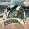 Maxcorners Fishing White Woodland Lake Splash Customized Name 3D Cap