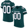 Maxcorners Custom Midnight Green White-Black Mesh Authentic Football Jersey LM2605