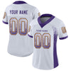 Maxcorners Custom White Purple-Gold Drift Fashion Football Jersey LM2605