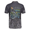 Maxcorners Black Skull Fishing Men 3D Polo