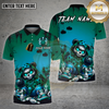 Maxcorners Neon Graffiti Panda Bowling Shirt Halloween Glow Spooky Ball Custom Name Team Personalized Jersey (4 Colors)