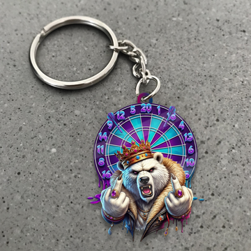 Maxcorners Royal Rebel Bear Dartboard 3D Keychain