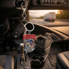 Maxcorners Crappie Fishing Keychain Hooked On Freedom American Flag Fish Design Personalized Name 2D Keychain