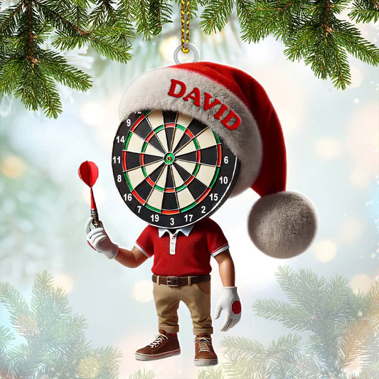 Maxcorners Custom Name Dart Ornament, Christmas Gift Decoration 2D Flat LM2211
