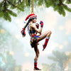 Maxcorners Custom Name Muay Thai Woman Ornament, Muay Thai Christmas Gift 2D Flat LM2111