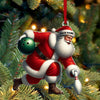 Maxcorners Custom Name Bowling Santa Ornament, Bowling Lover Christmas Gift 2D Flat LM2211