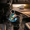 Maxcorners Bass Fishing Keychain Fish Water Splash Art Personalized Name 2D Keychain