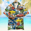 Maxcorners Personalized Drag Racing Car Hawaiian Shirt, Beach Pattern Custom Photo Car Aloha Shirts (Up to 5 photos)