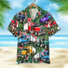 Maxcorners Personalized Trucker Hawaiian Shirt, Beach Pattern Custom Photo Truck Aloha Shirts
