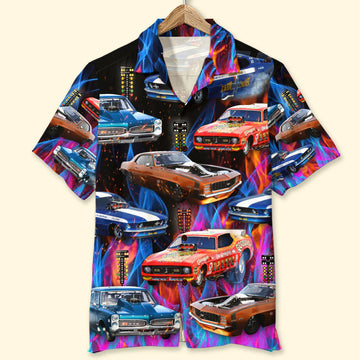 Maxcorners Personalized Custom Drag Racing Car Hawaiian Shirt, If Your Car Doesn't Scare You A Little It's Not Fast Enough, Custom Photo Car Aloha Shirts (Up to 5 photos)