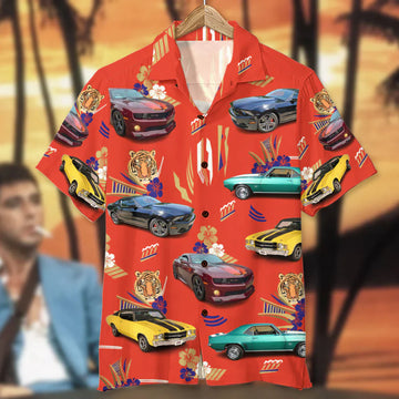 Maxcorners Personalized Classic Car Hawaiian Shirt, Food and Beverage Custom Photo Car Aloha Shirts (Up to 5 photos)
