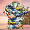 Maxcorners Personalized Muscle Car Hawaiian Shirt, Beach And Sunset Custom Photo Car Aloha Shirts (Up to 5 photos)