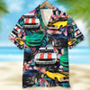 Maxcorners Personalized Muscle Car Hawaiian Shirt, Tropical Plants And Hibiscus Flowers Pattern, Custom Photo Car Aloha Shirts (Up to 5 photos)