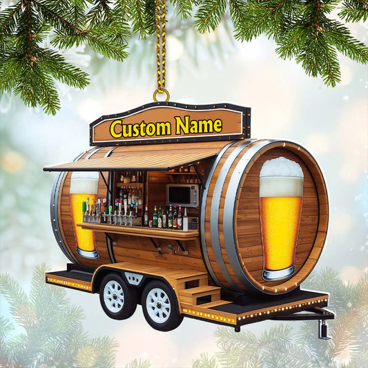 Maxcorners Custom Name Barista Ornament, Barista Christmas Decoration5 2D Flat LM2111