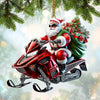 Maxcorners Custom Name Santa Mountain Bike Ornament, Santa Christmas Gift 2D Flat LM2111
