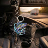 Maxcorners Walleye Fishing Colorful Neon Water Splash Art Personalized Name Keychain
