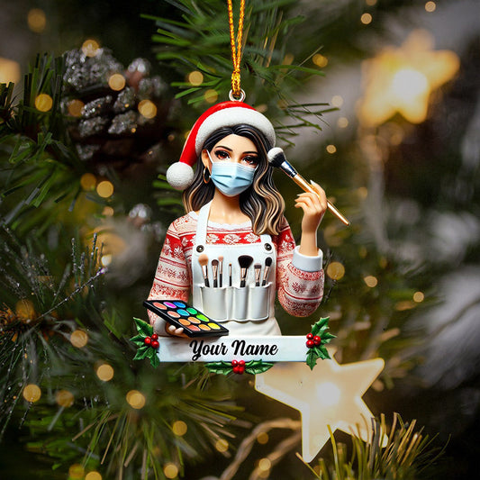 Maxcorners Makeup Artist Christmas Ornament, Personalized Ornament 2D Flat LM2211