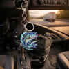 Maxcorner Bass Fishing Colorful Neon Water Splash Art Personalized Name Keychain