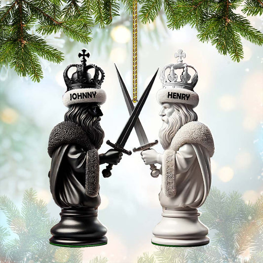 Maxcorners Custom Name Chess Ornament, Chess Lover Christmas Gift 2D Flat LM2111