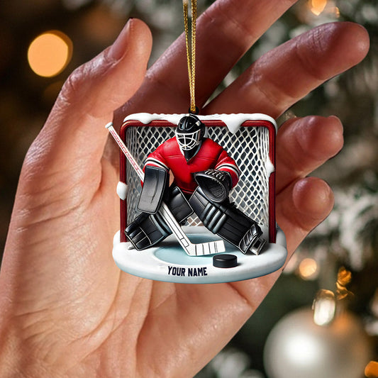 Maxcorners Hockey Goal Keeper Christmas Ornament, Personalized Ornament 2D Flat LM2211