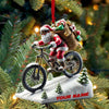 Maxcorners Santa Bike Ornament, Personalized Ornament 2D Flat LM2211