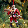 Maxcorners Custom Name Gym Work Out Santa Ornament, Gymnastics Christmas Gift87 2D Flat LM2211